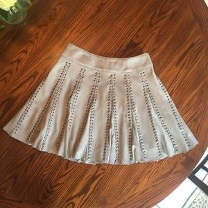 NWOT Glamorous Grey Suede Lace Up Skirt